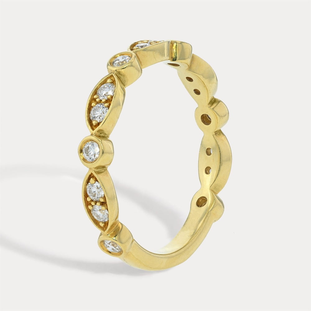 Yellow Gold Floating Diamond Band