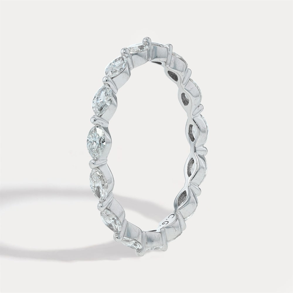 Floating Diamond Open-Gallery Band