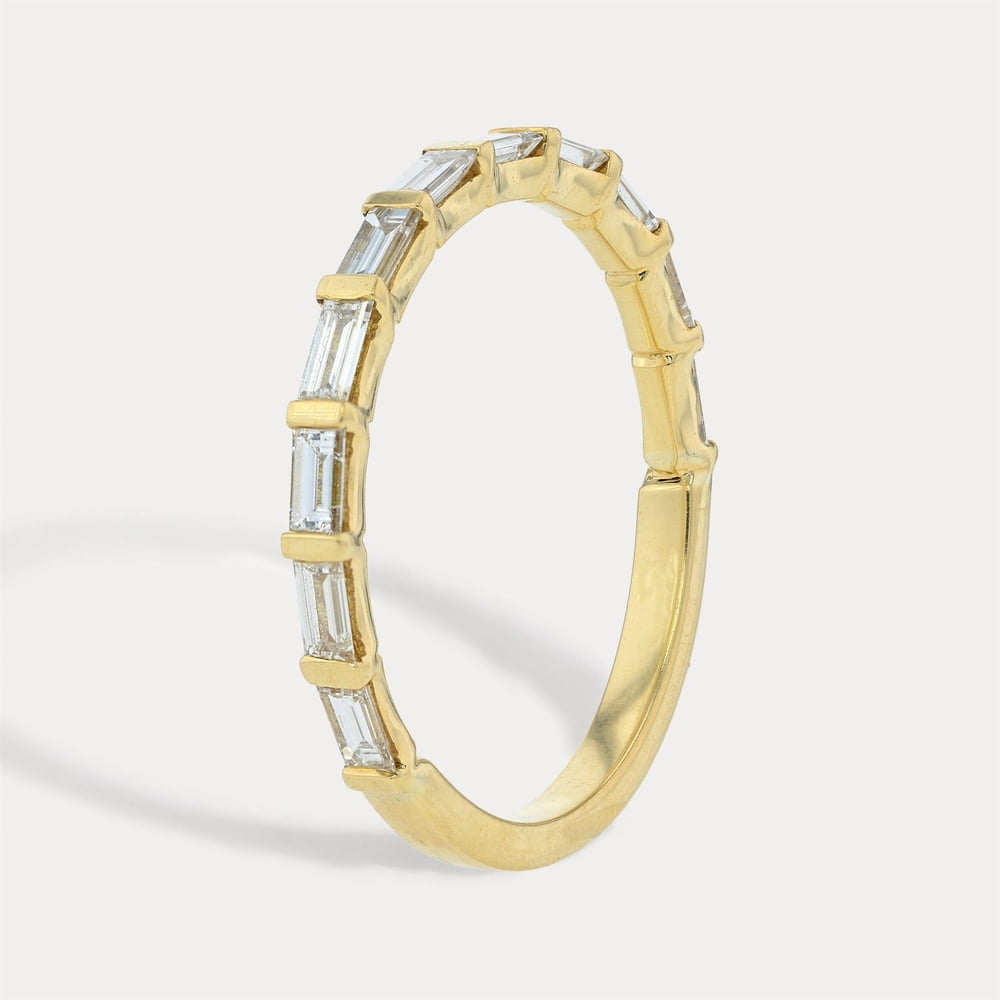 Yellow Gold Baguette Step Band