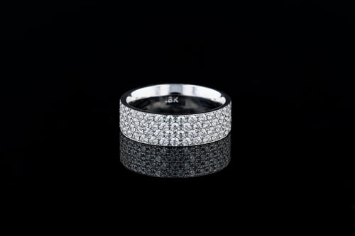 Pave' 4 Row Pave’ Set Diamond Band