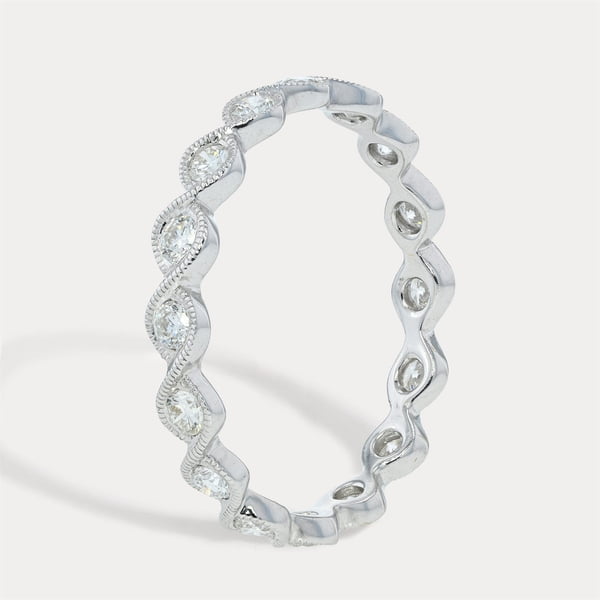 Scalloped Diamond Eternity Band