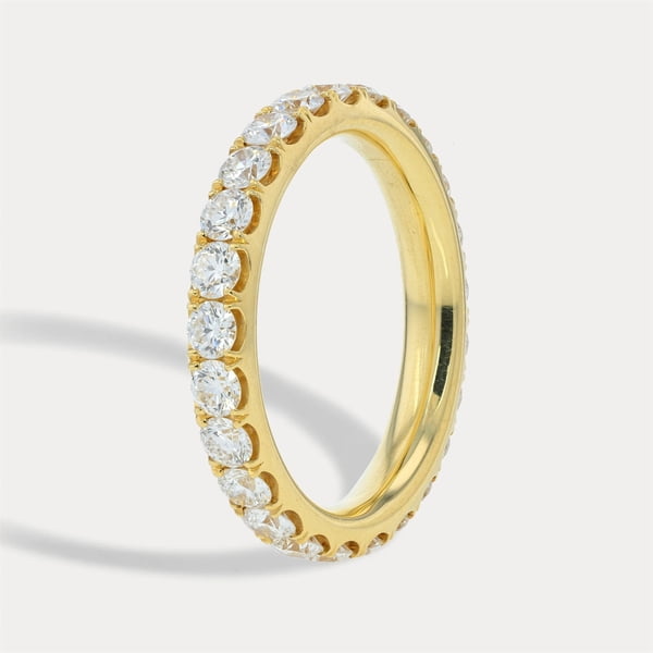 Yellow Gold Bezel-Set Diamond Band