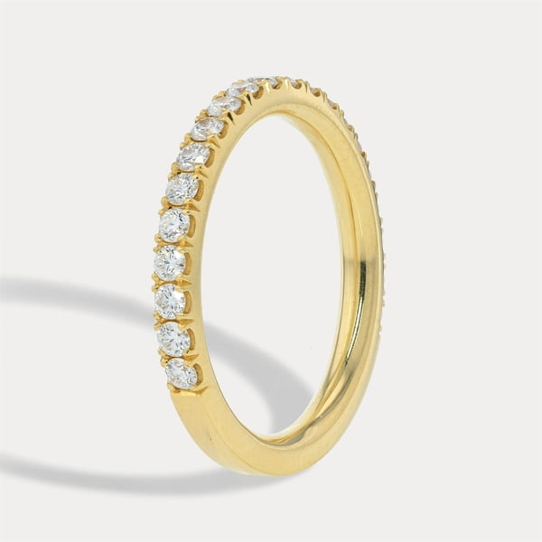 Yellow Gold Bead-Set Diamond Band