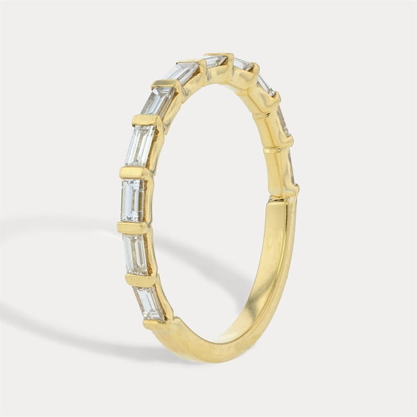 Yellow Gold Baguette Step Band