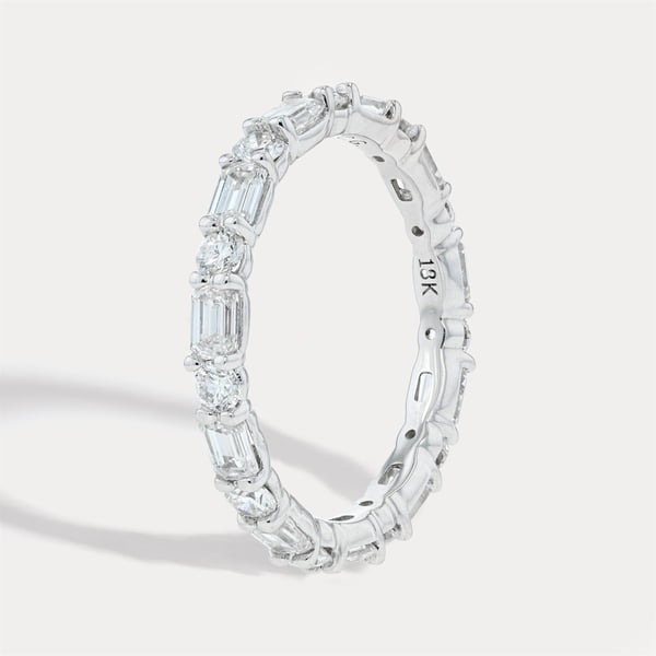 Diamond and Baguette Eternity Band