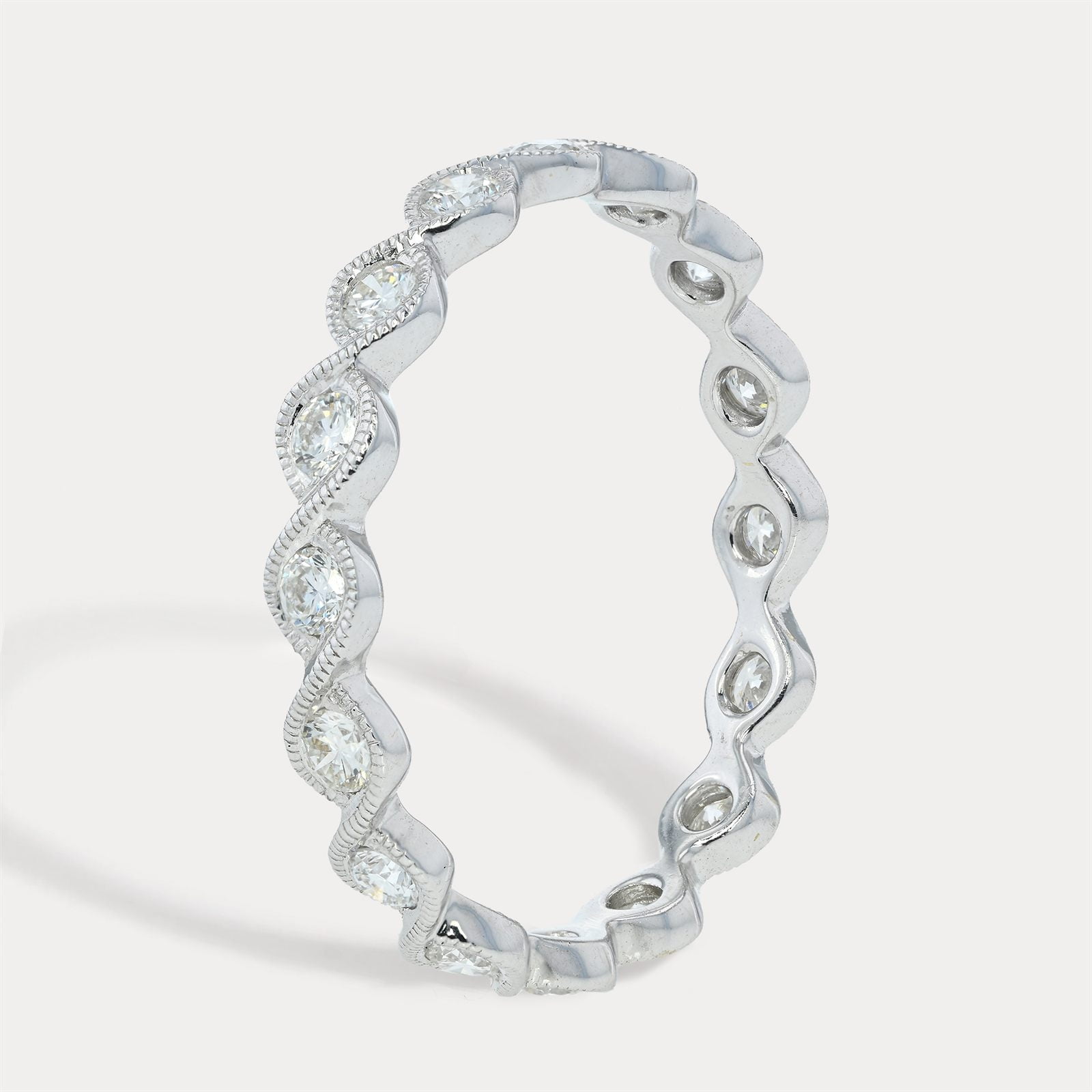 Scalloped Diamond Eternity Band