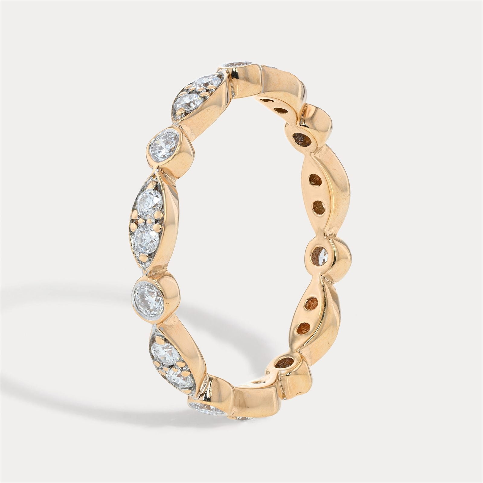 Rose Gold Floating Diamond Band